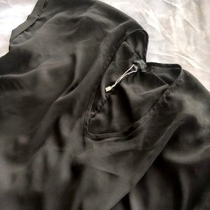 Black Sheer V-Neck Chiffon Blouse • 1X • Zenobia